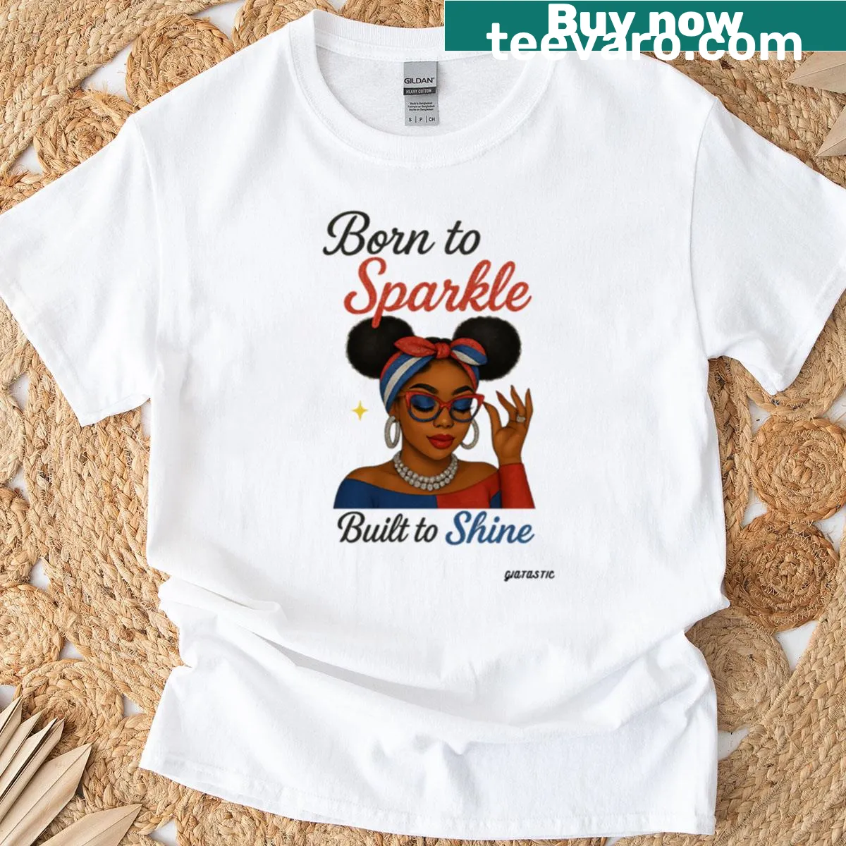 Patriotic glam queen graphic on a t-shirt — on a men's t-shirt