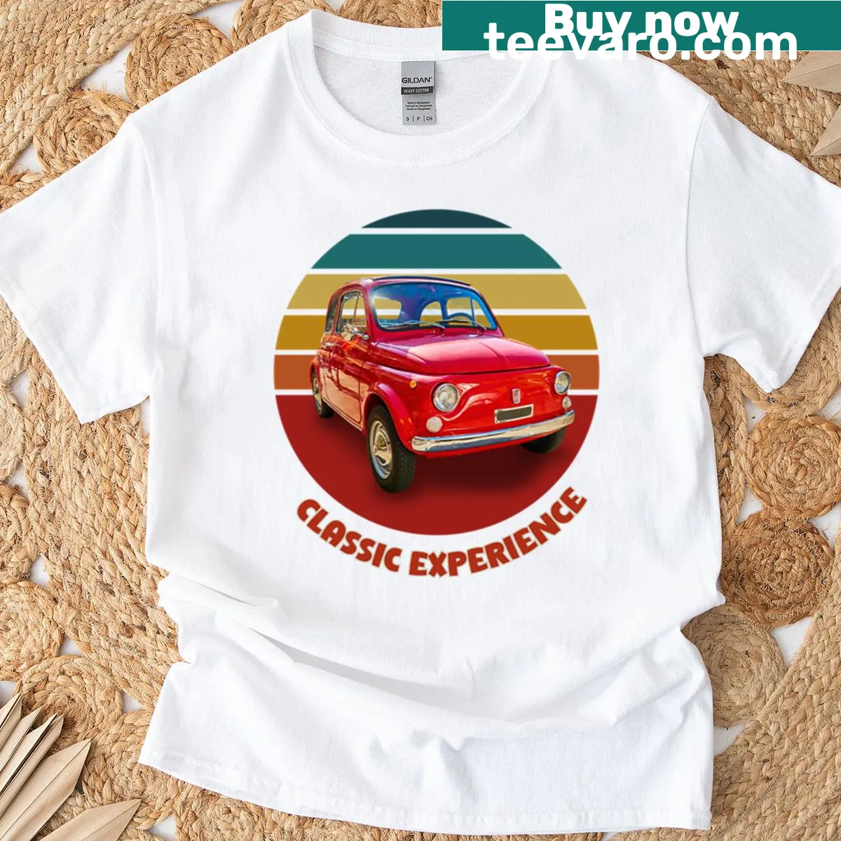 Retro-style t-shirt celebrating classic cars for car lovers — on a men's t-shirt