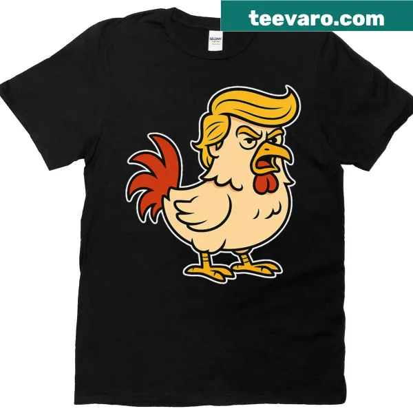 Funny Chicken Trump t-shirt with cartoon design
