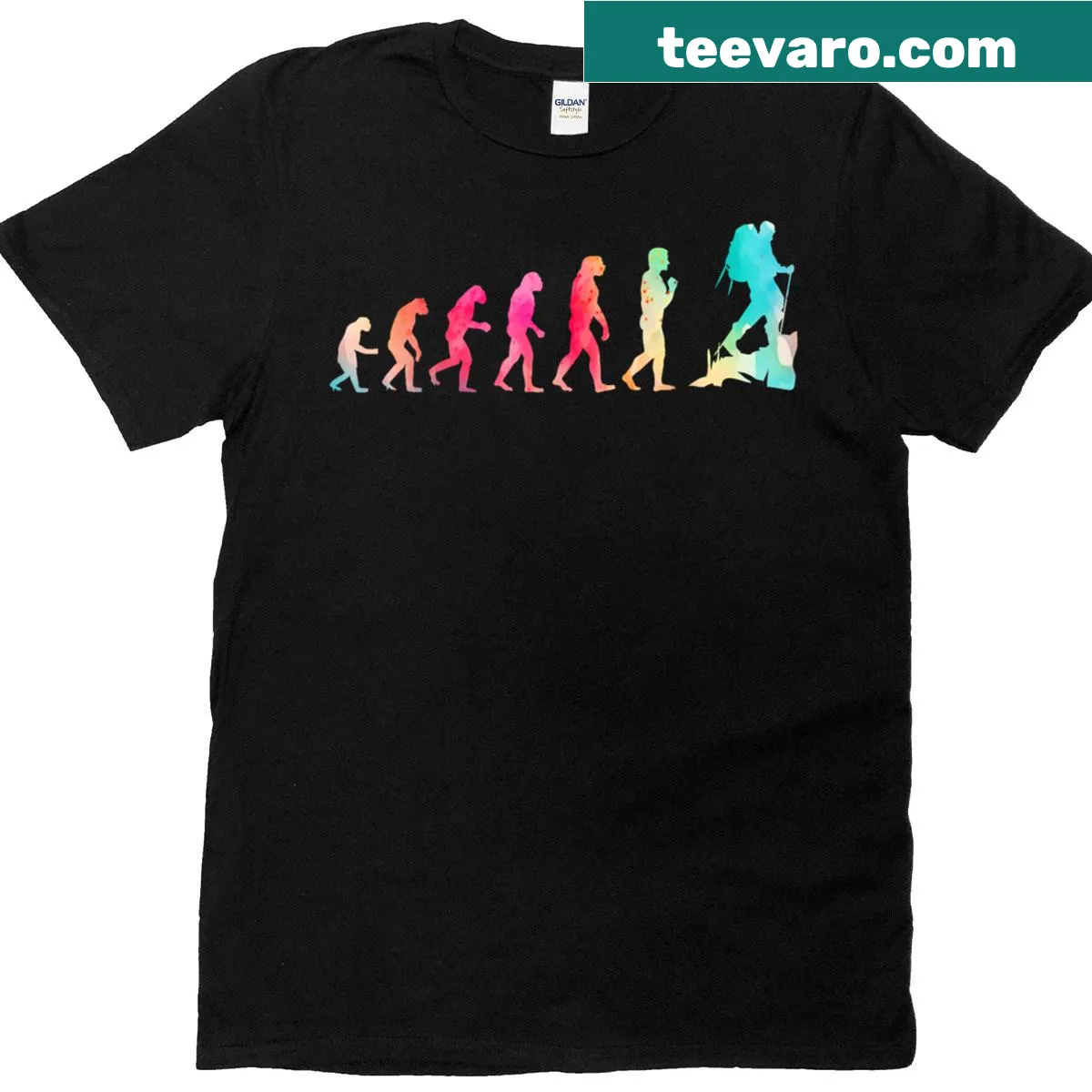 Hiking design t-shirt for outdoor lovers — on a men's t-shirt