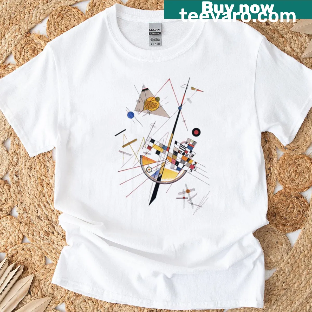 Abstract art inspired by Kandinsky on t-shirt — on a men's t-shirt