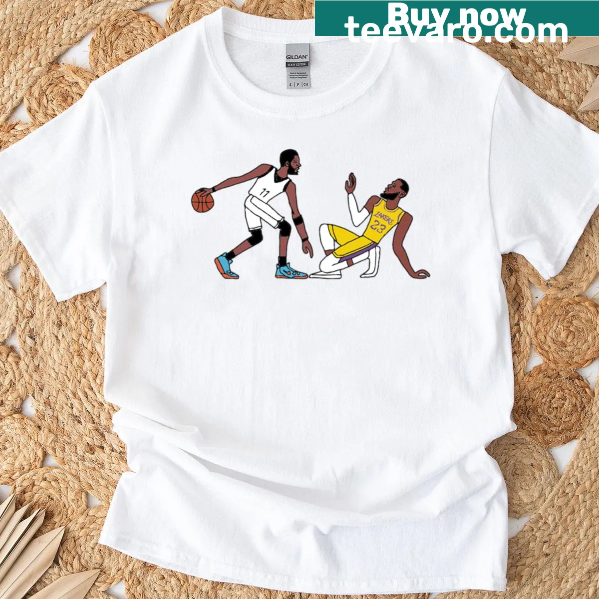Vintage-distressed T-shirt with 'Down Goes The King' graphic — on a men's t-shirt
