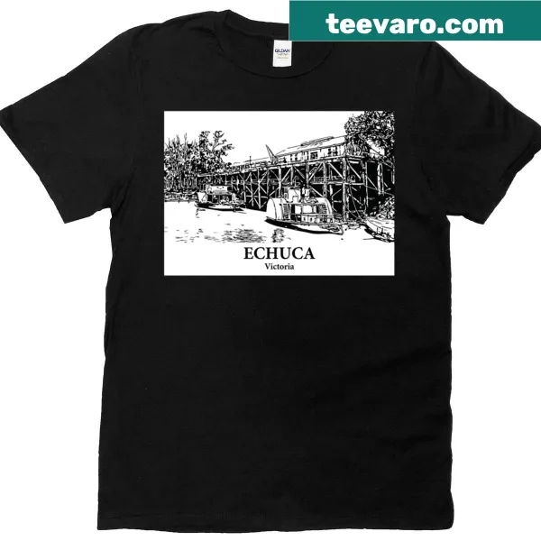 Stylish Echuca Victoria T-shirt featuring a simple text design