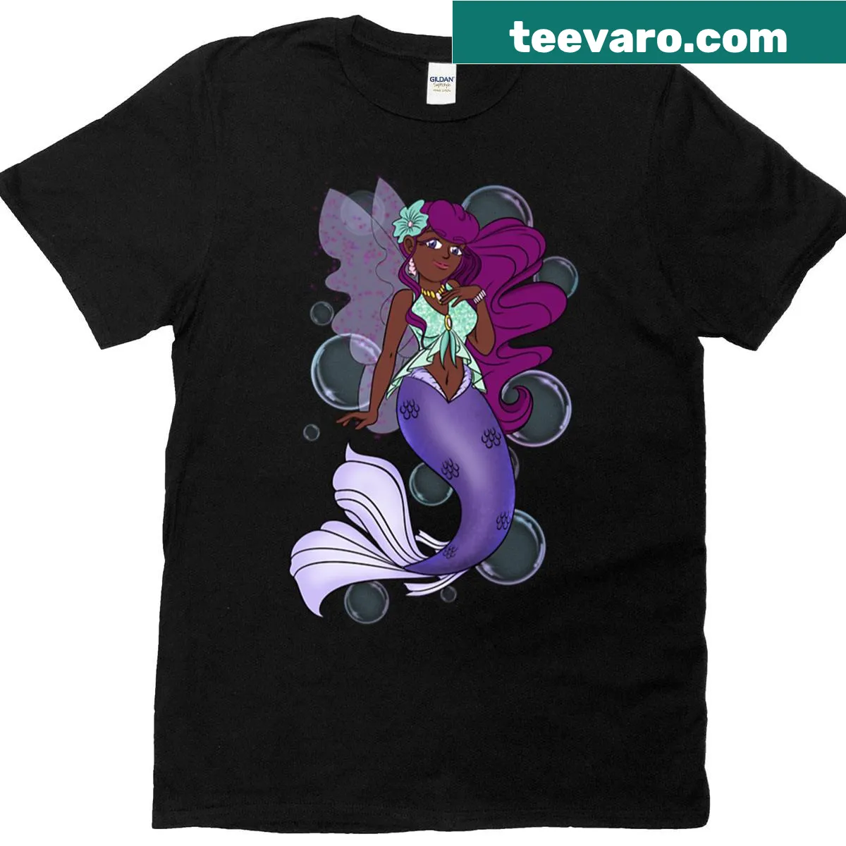 Charming sea fairy illustration t-shirt — on a men's t-shirt