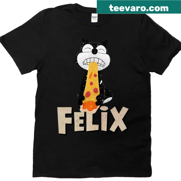 Illustration of Felix the cute cat on a playful t-shirt