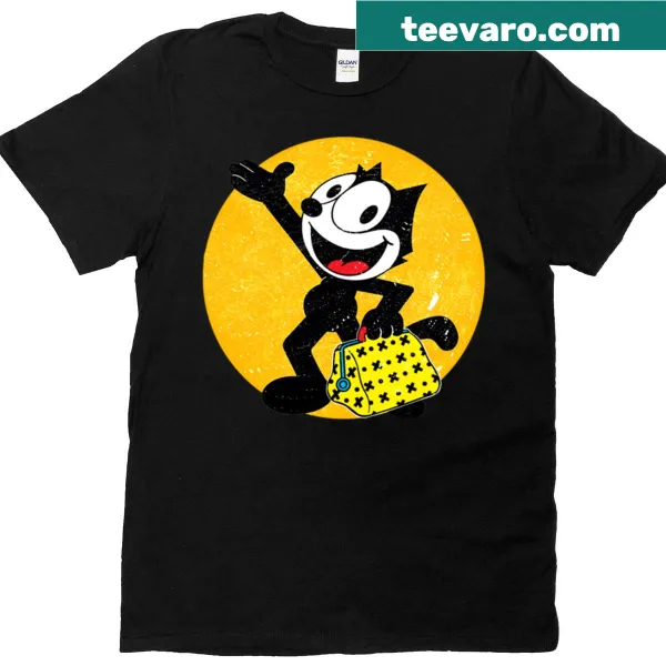 Felix the Cute Cat graphic on a T-shirt