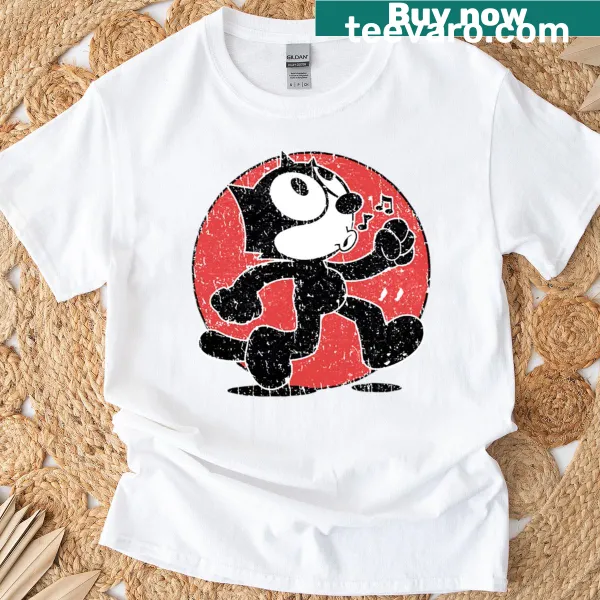 Felix the Cat illustration on a t-shirt