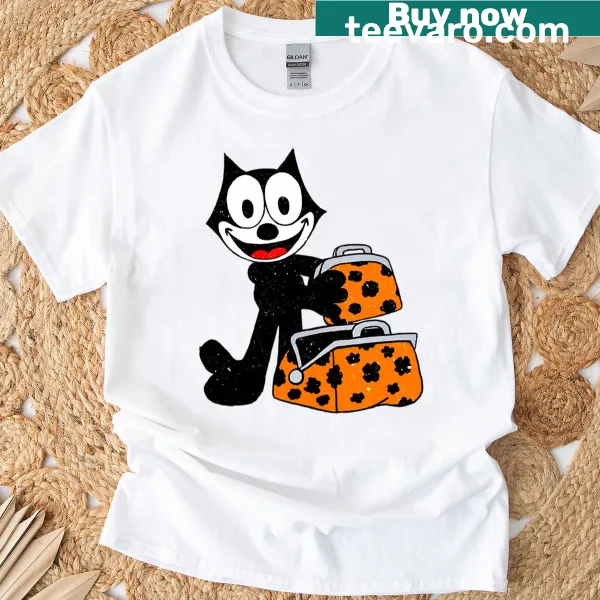 Cute illustration of Felix the Cat on a t-shirt