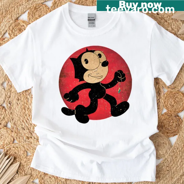 Illustration of Felix the cute cat on a t-shirt