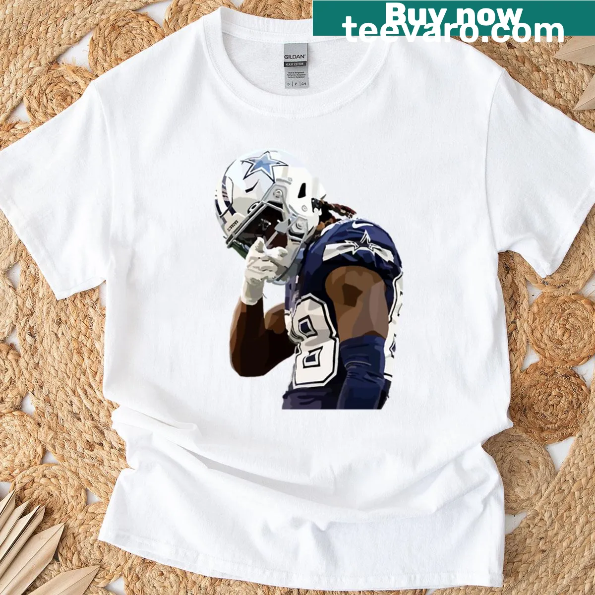 Football-themed T-shirt with bold text saying 'First Down Ceedee' — on a men's t-shirt