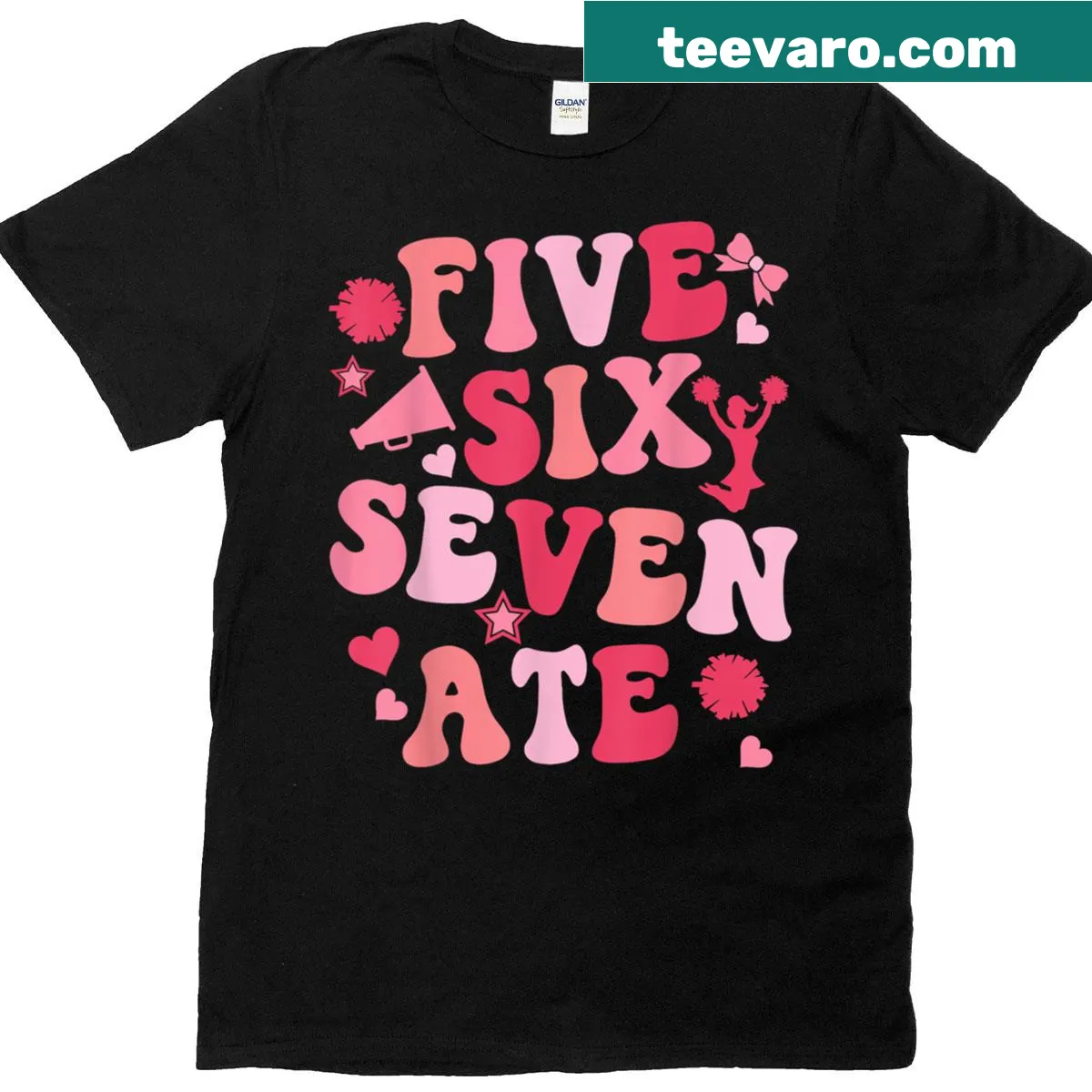 Cheer-themed t-shirt with playful typography — on a men's t-shirt