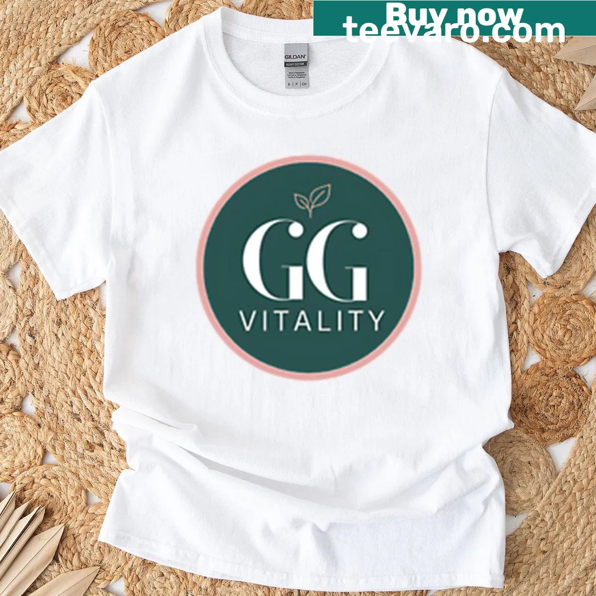 Inspirational typography gg vitality t-shirt — on a men's t-shirt