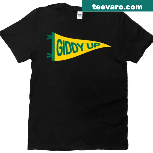 Whimsical Giddy Up Skidmore T-shirt with playful graphic design
