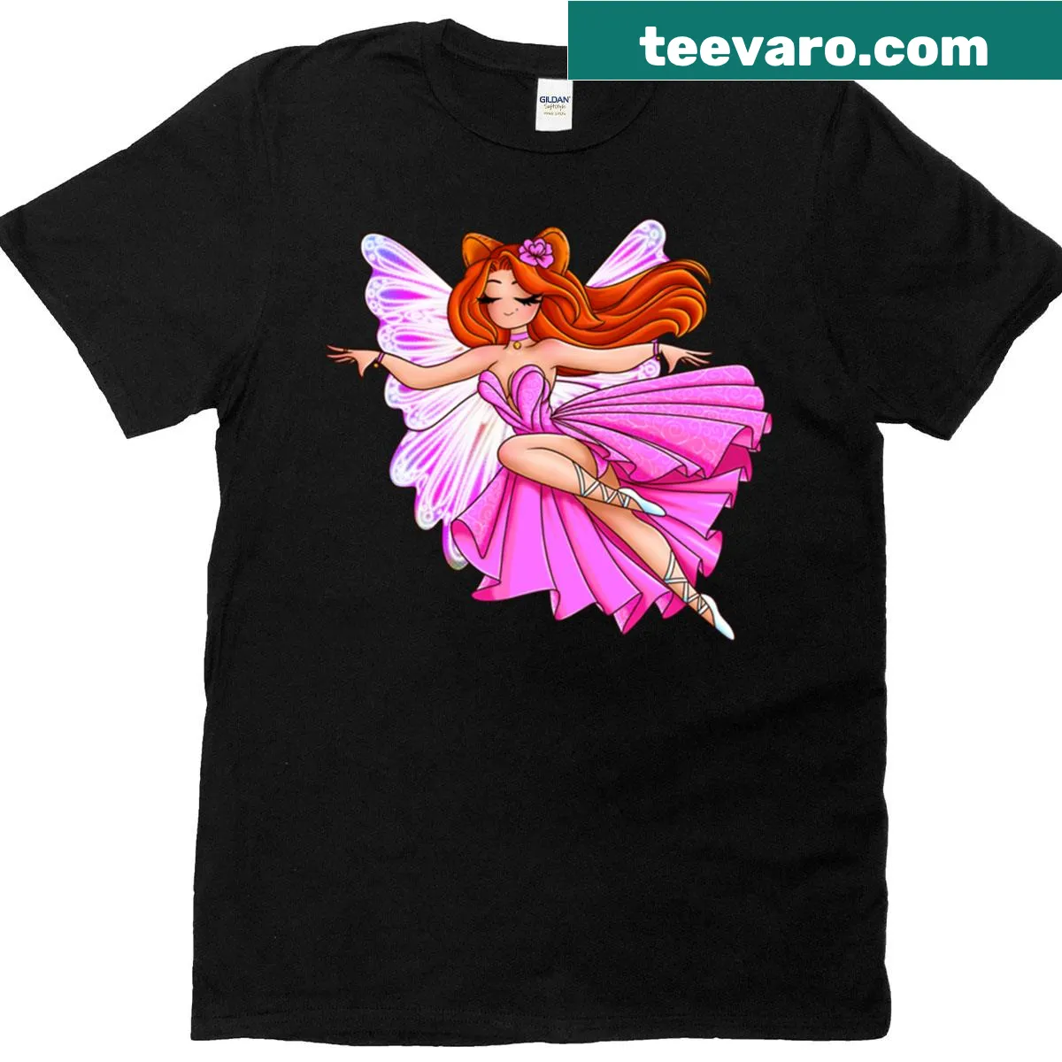 Illustration of a ginger cat as a fairy — on a men's t-shirt