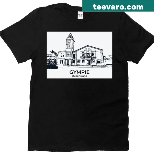 Illustrated Gympie Queensland T-shirt showcasing local landscapes