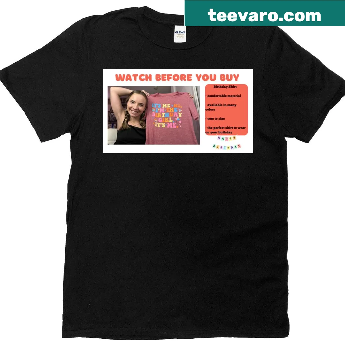Cute birthday girl design on Happy Birthday T-shirt — on a men's t-shirt
