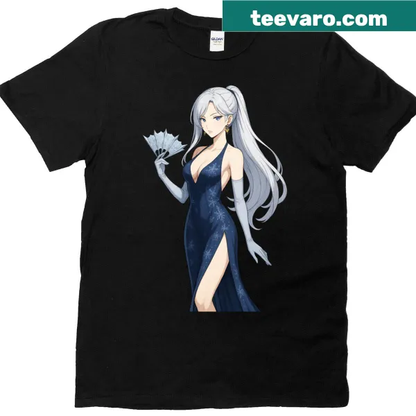 Ice queen in elegant evening gown graphic on a t-shirt