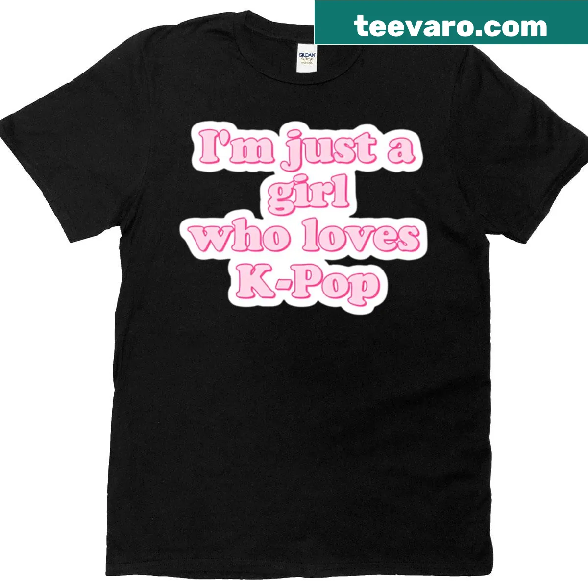 Cute K-pop fan T-shirt with text design — on a men's t-shirt