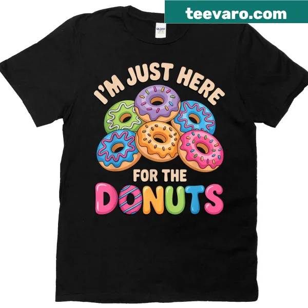 Fun t-shirt with a humorous quote about donuts