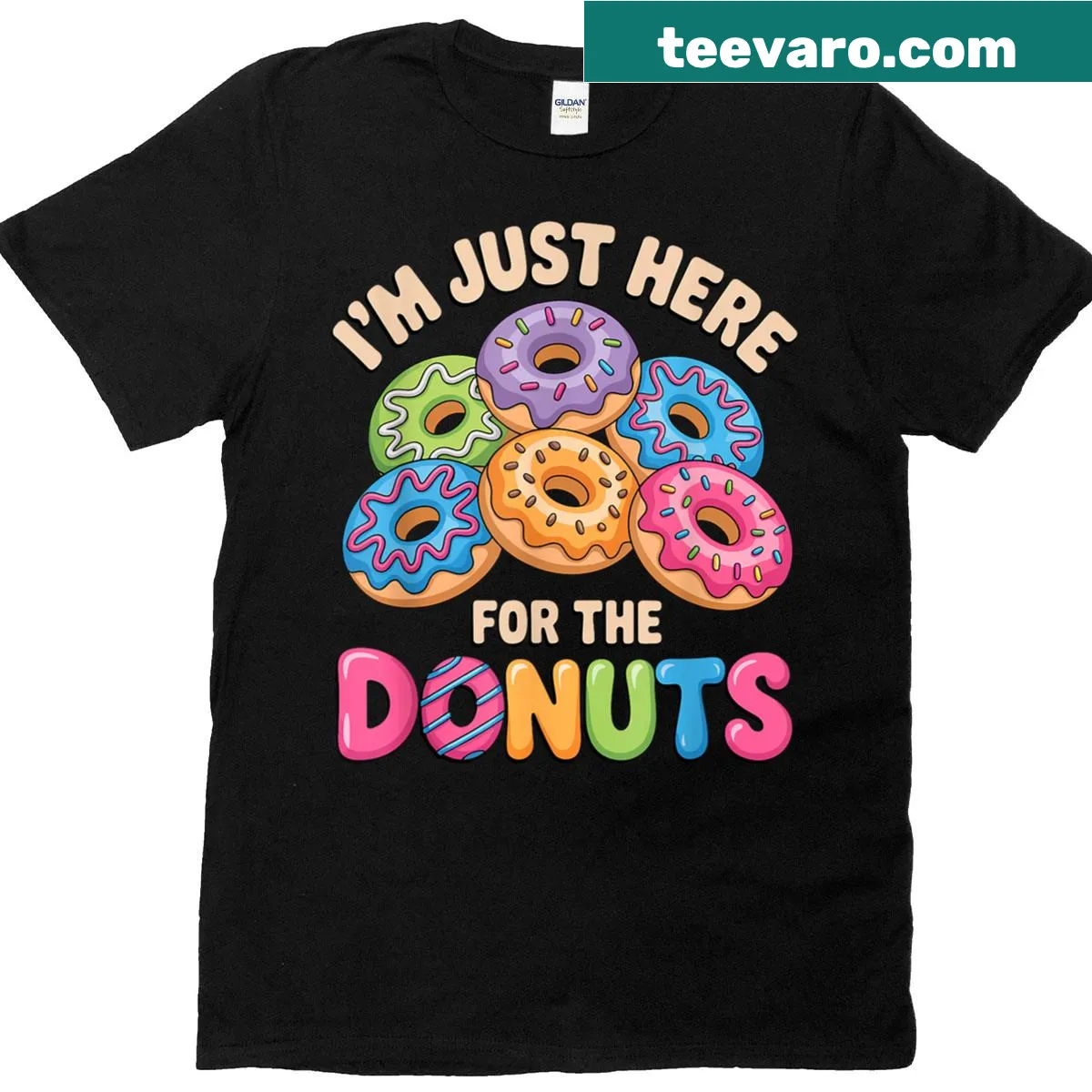 Fun t-shirt with a humorous quote about donuts — on a men's t-shirt