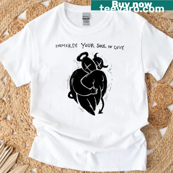 Illustrated T-shirt with lyrics that evoke love and serenity