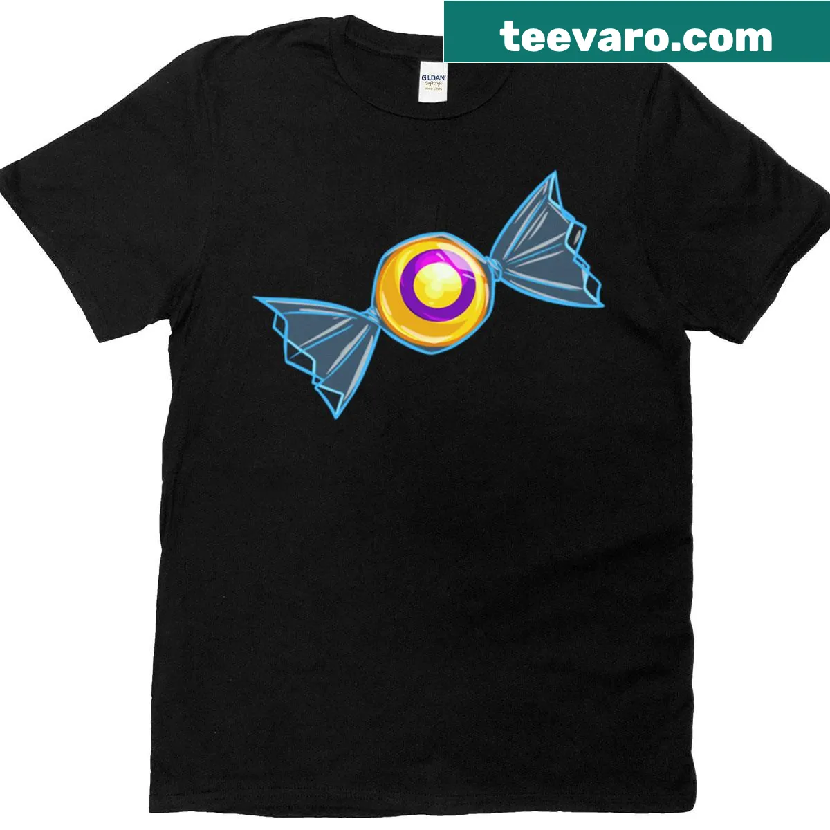 Candy-themed graphic T-shirt promoting intersex identity — on a men's t-shirt