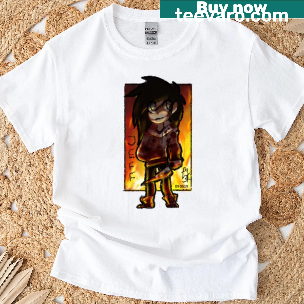 Illustration of Jeff from Creepypasta horror stories — on a men's t-shirt