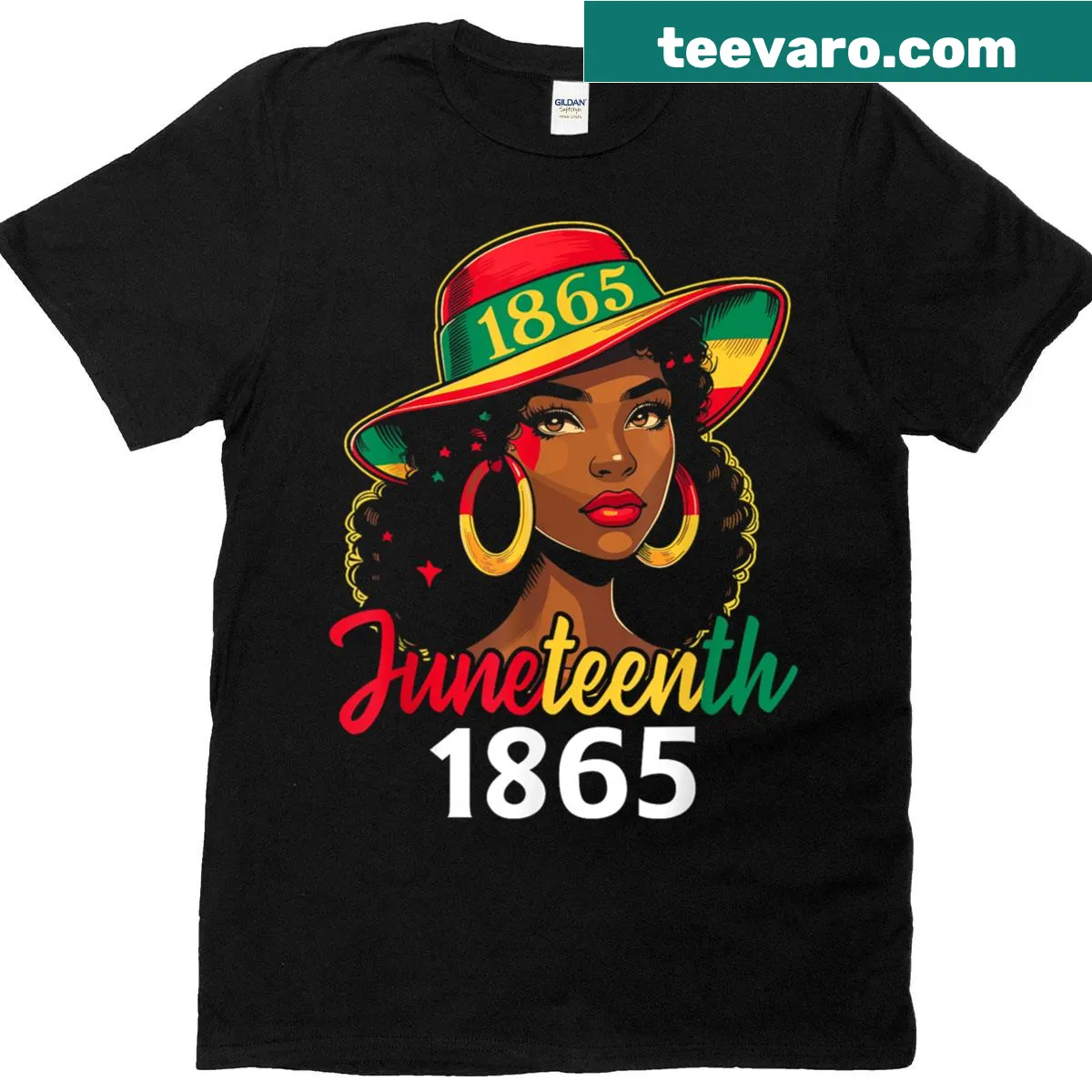 Juneteenth graphic t-shirt celebrating freedom and Black women. — on a men's t-shirt