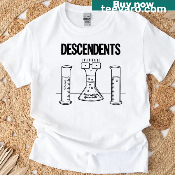 Vintage distressed T-shirt with lab experiment graphics and decals