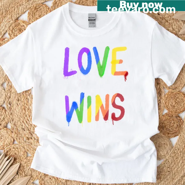 Graffiti-style T-shirt with the message 'Love Wins'