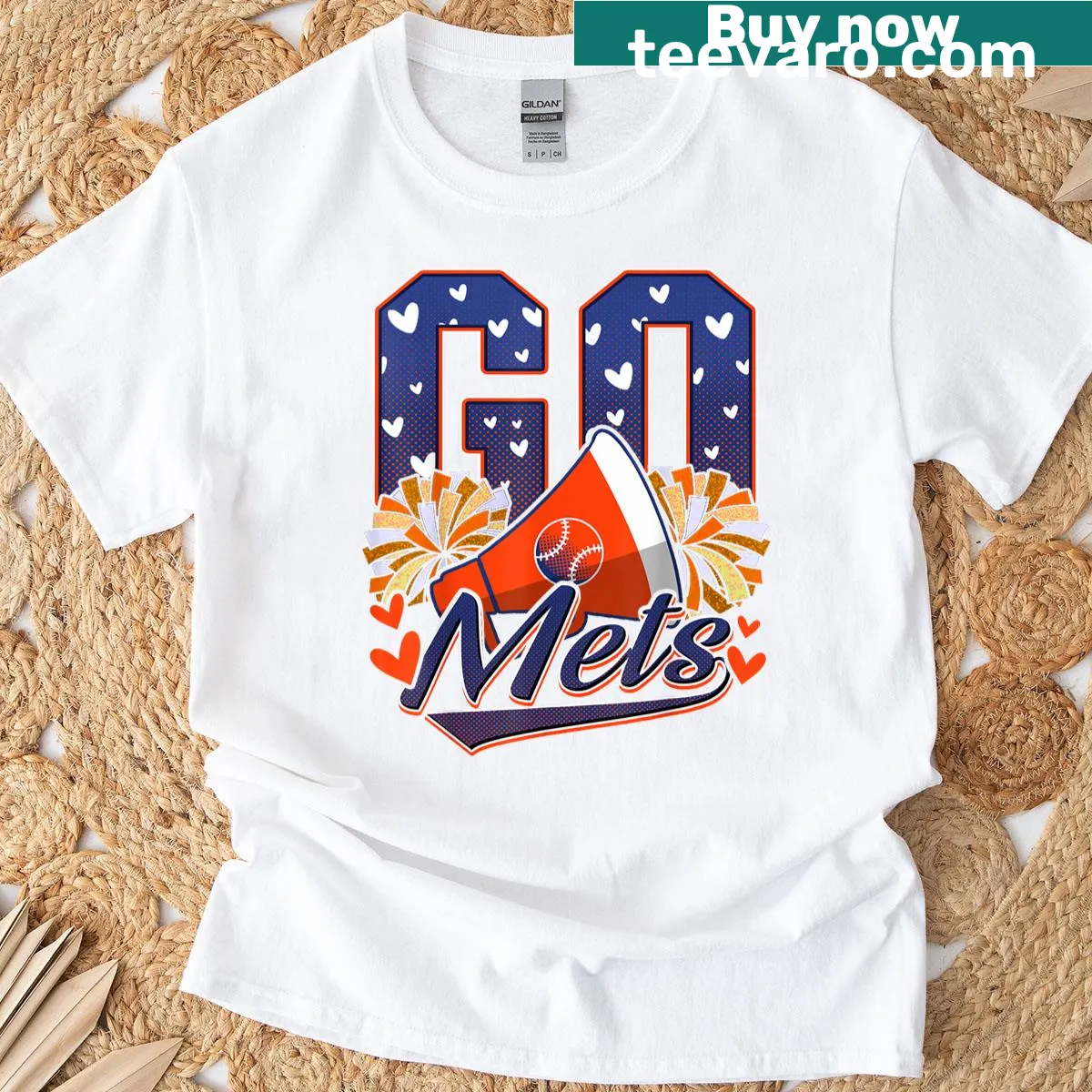 Vintage retro Mets cheer design on T-shirt — on a men's t-shirt