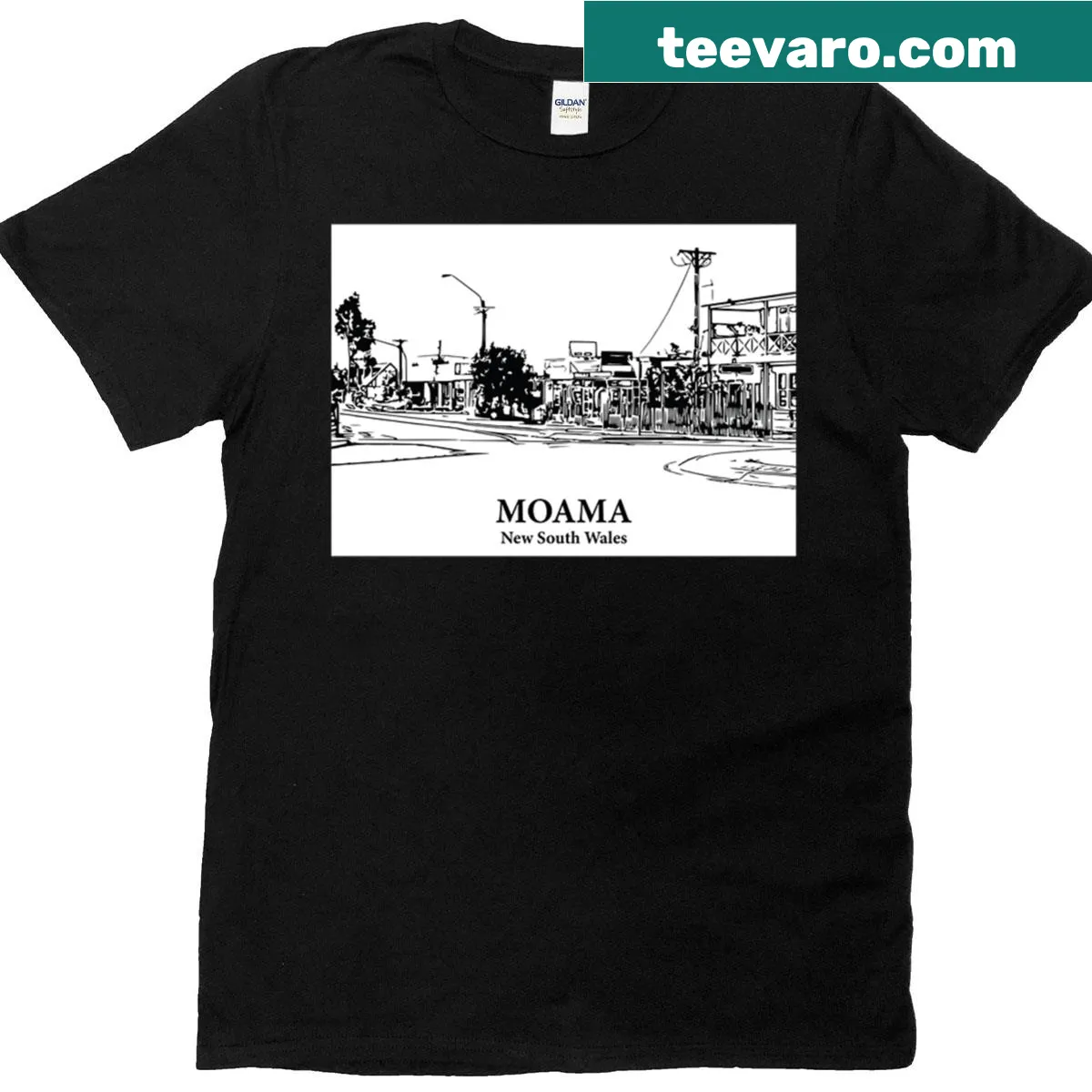 Illustration of Moama landscapes on a T-shirt — on a men's t-shirt