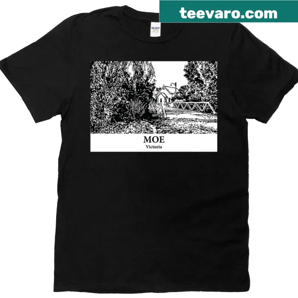 T-shirt featuring an emblem design for Moe, Victoria