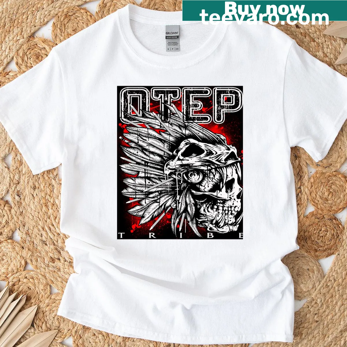 Otep Tribe logo design on a t-shirt. — on a men's t-shirt