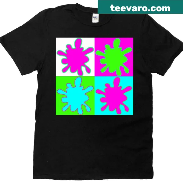 Abstract paint splatter pattern t-shirt with artistic design