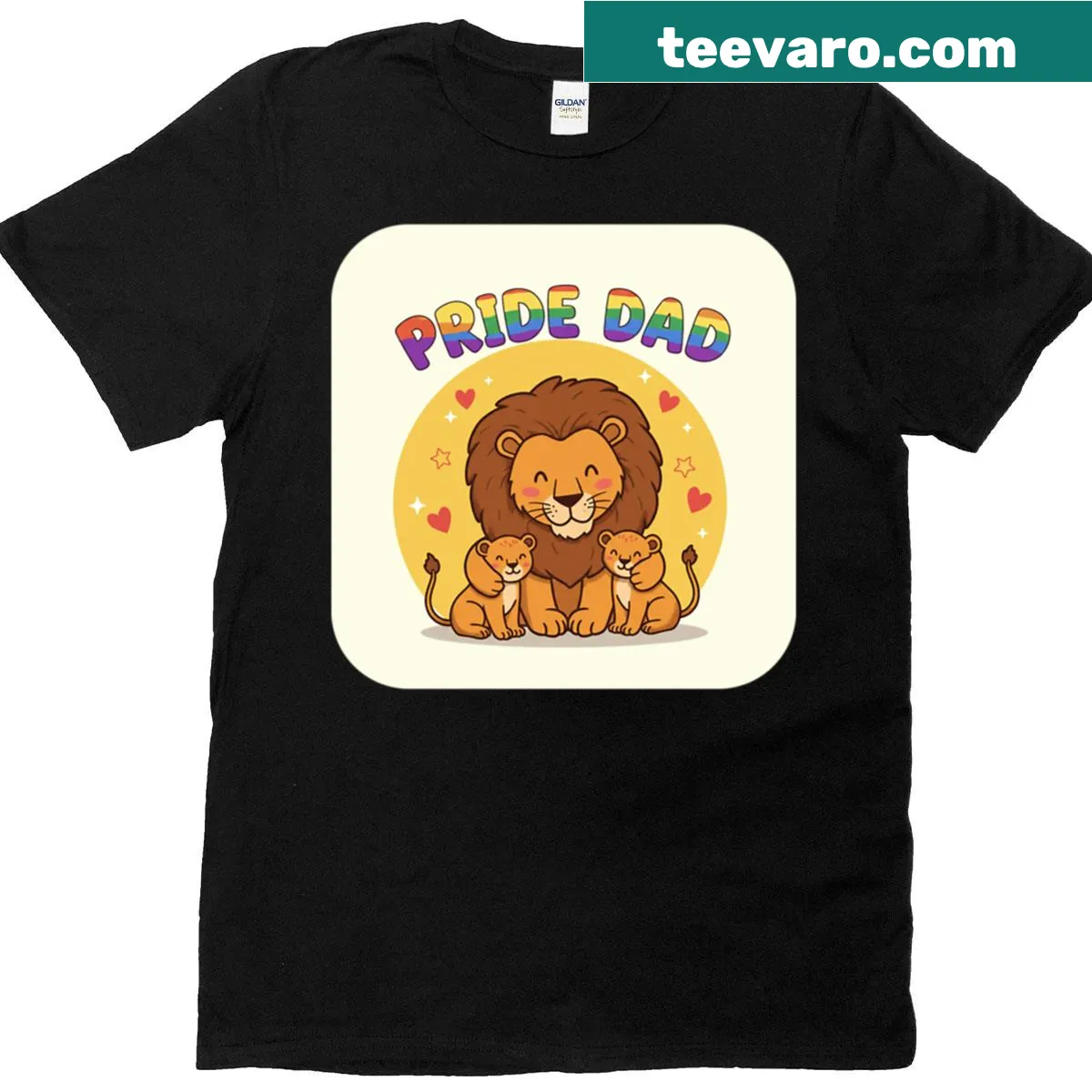 Pride Dad T-shirt with bold typography displaying support — on a men's t-shirt