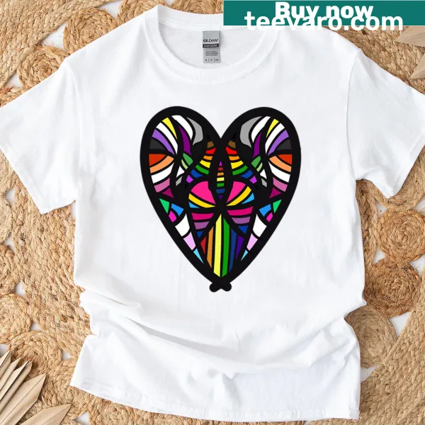 Heart illustration symbolizing pride on a t-shirt