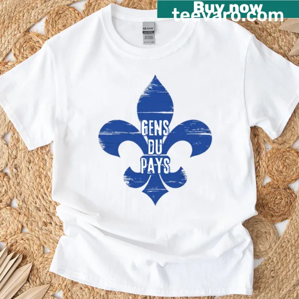 Fleur De Lys design with 'Gens Du Pays' text on T-shirt