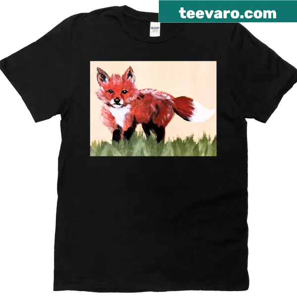 Illustration of a red fox on a T-shirt