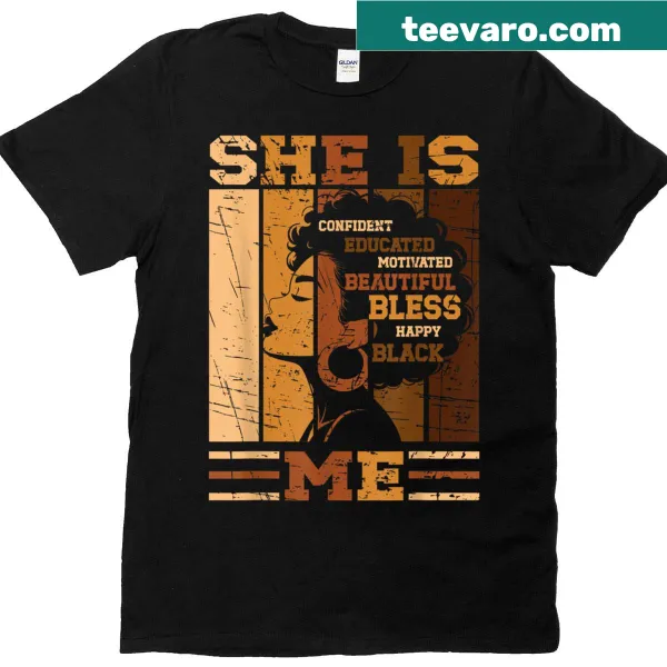 Typography t-shirt celebrating strong, educated Black women with Juneteenth theme