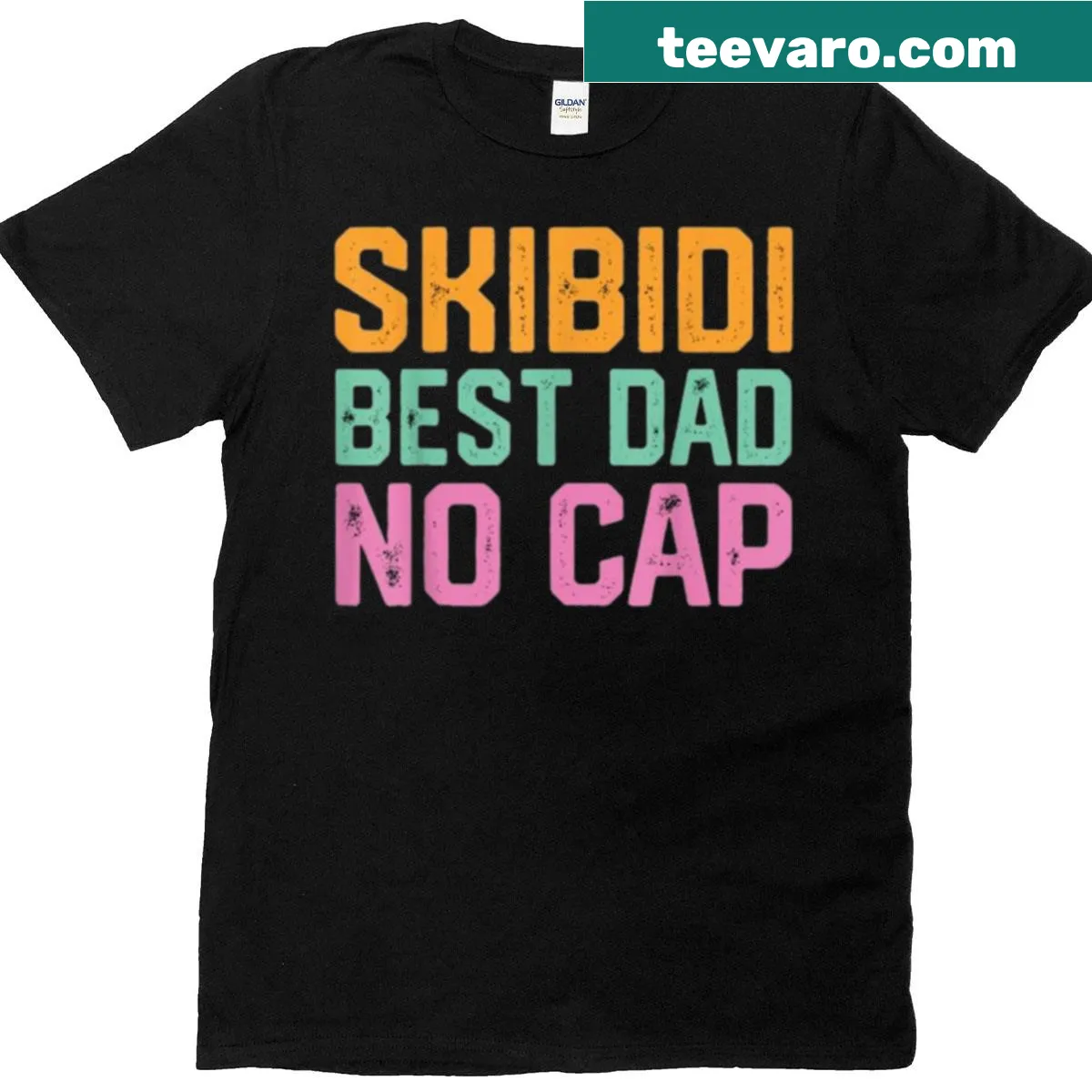 Funny dad t-shirt with the phrase 'Best Dad No Cap' in playful typography — on a men's t-shirt