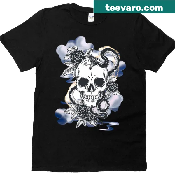 Intricate skull illustration on edgy T-shirt