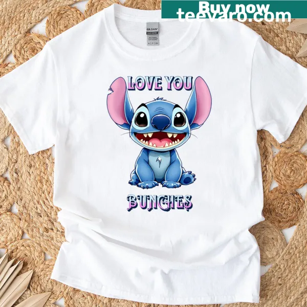 Charming illustration t-shirt featuring Love You Bunches text