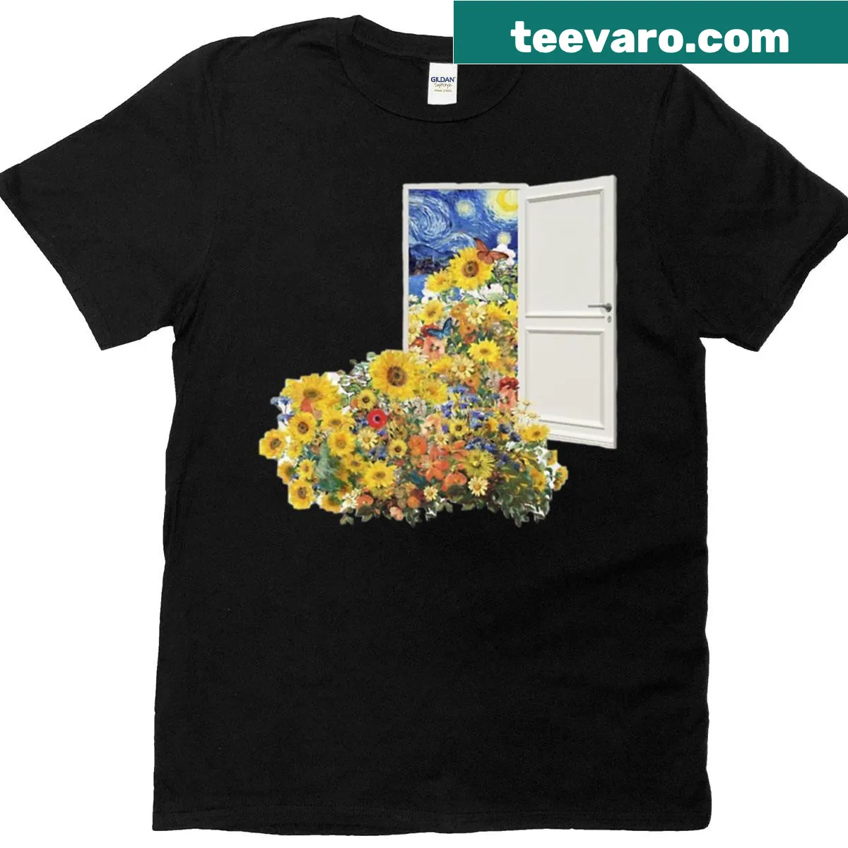 Illustration of sunflowers on a T-shirt. — on a men's t-shirt