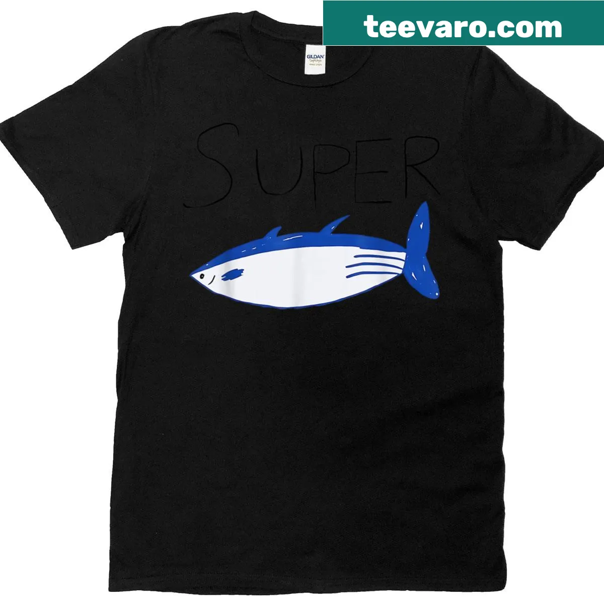 Cartoon Kpop fish design on a T-shirt — on a men's t-shirt