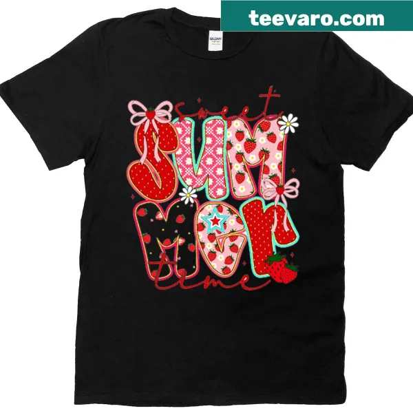 Whimsical summer-themed T-shirt with playful lettering.