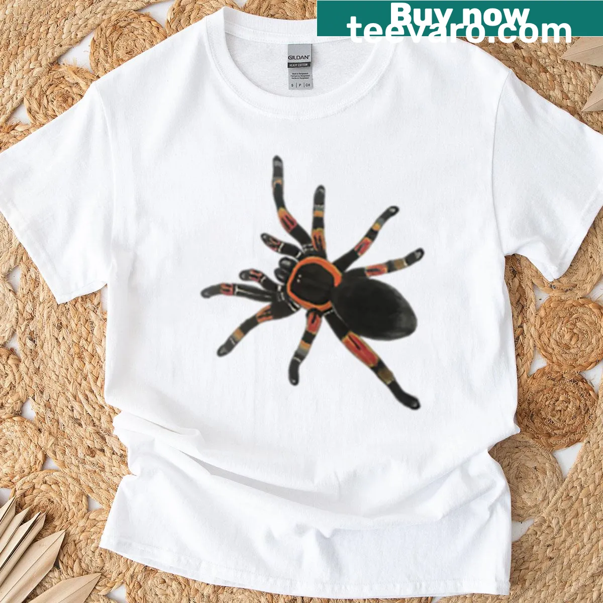 Illustration of a tarantula T-shirt — on a men's t-shirt