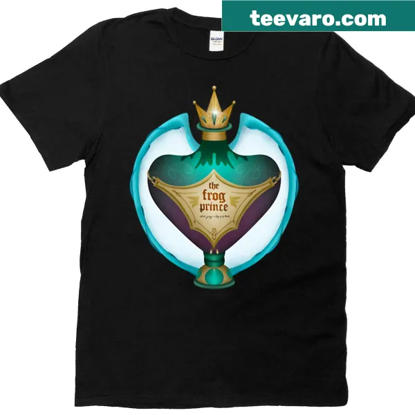 Whimsical illustration of a frog prince on a T-shirt
