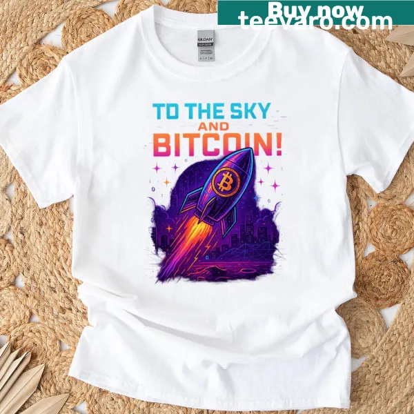 Cyberpunk rocket design celebrating cryptocurrency on a t-shirt