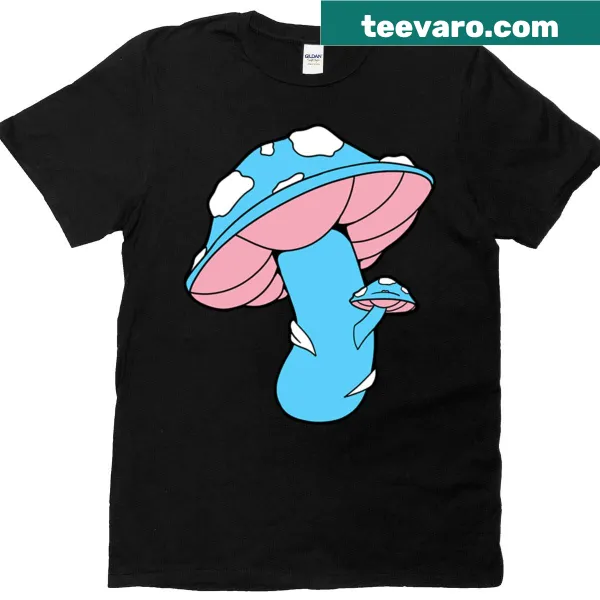 Whimsical mushroom illustration t-shirt celebrating uniqueness